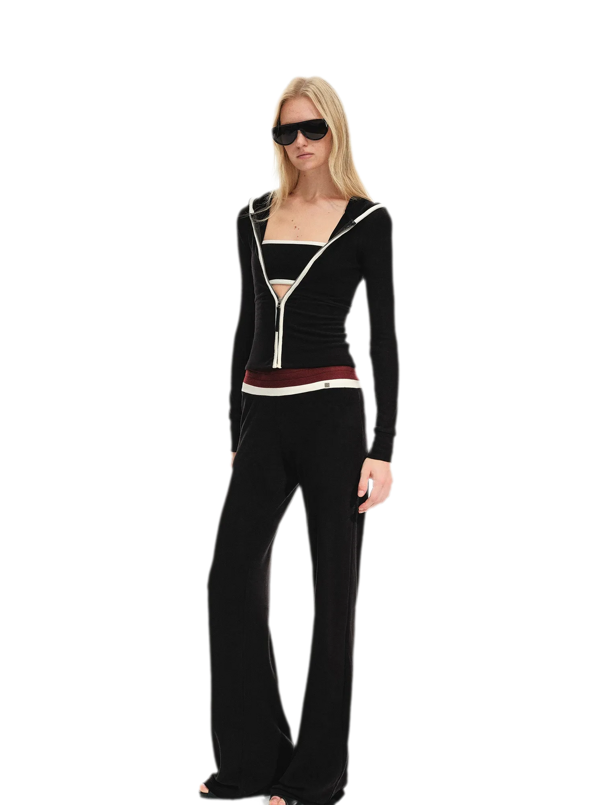 Color-Blocked Hooded Three-Piece Set