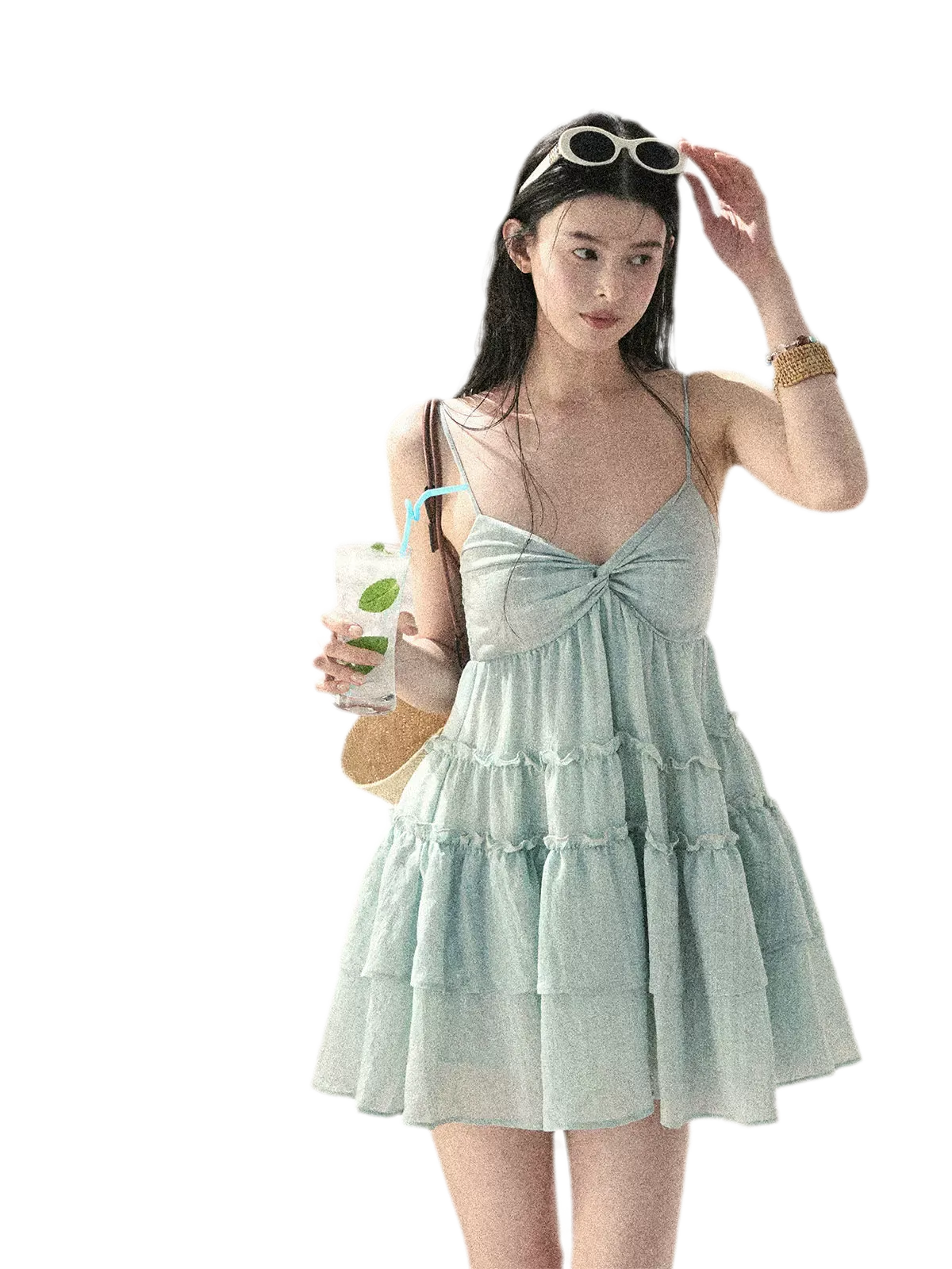 "Mossy Stone Steps" Summer Beach Camisole Dress