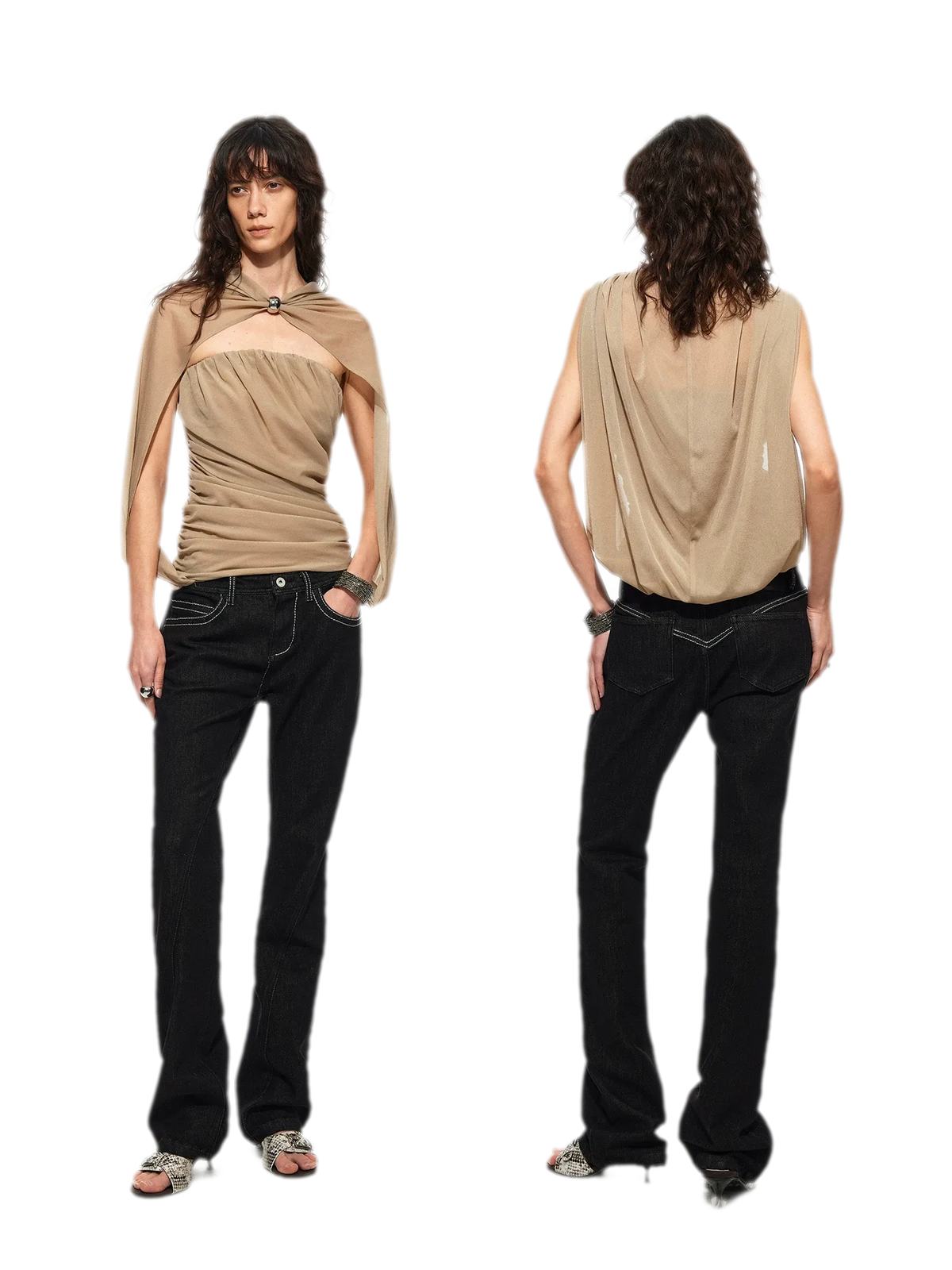 Cape Layer Bustier Top