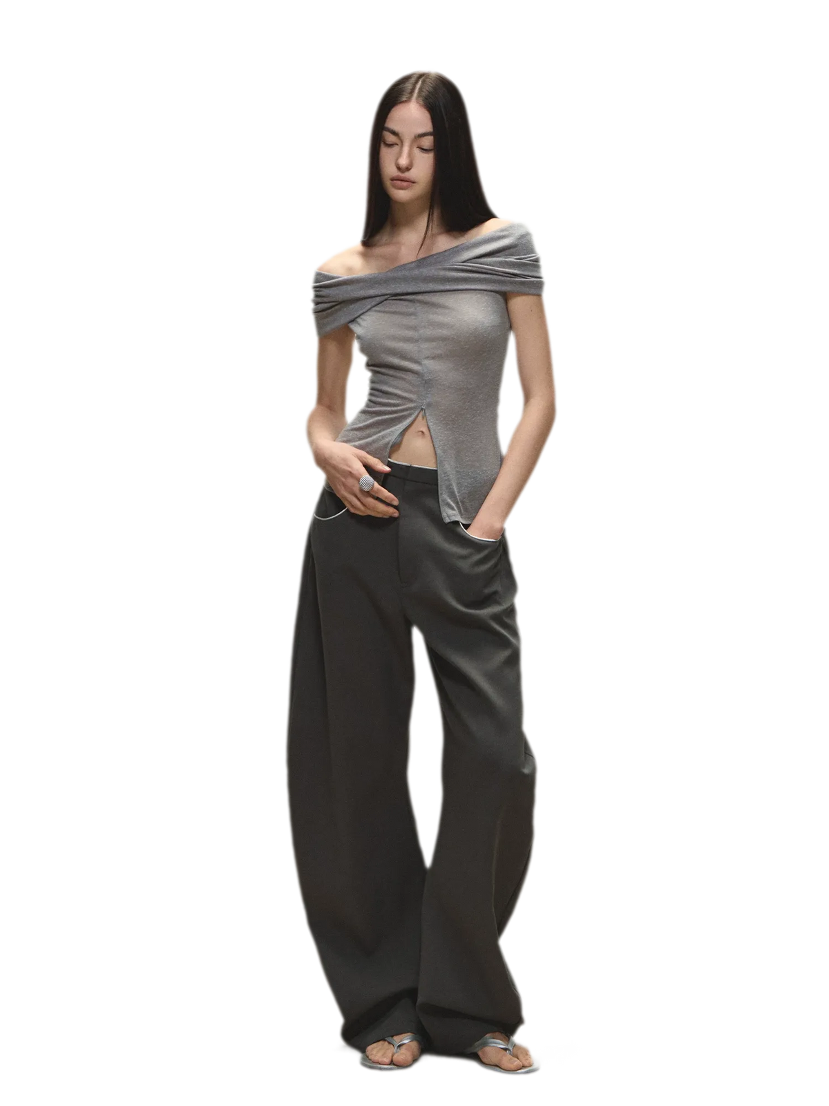 Relaxed Fit Sculpted Wide-Leg Pants