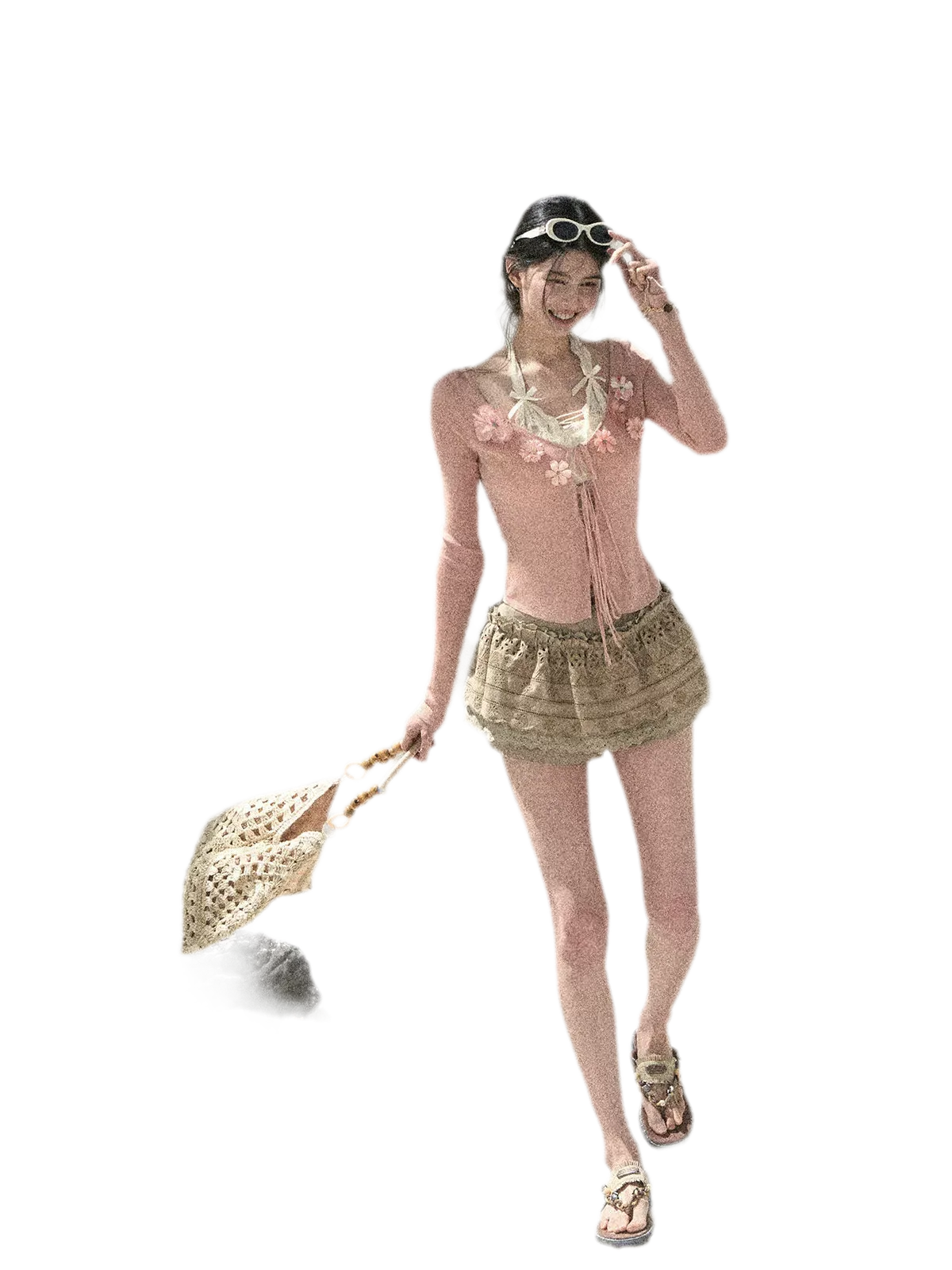 "Private Petals" French-style Sun Protection Cardigan