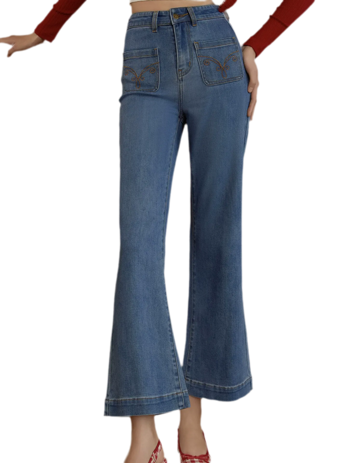 High-Waist Flared Jeans