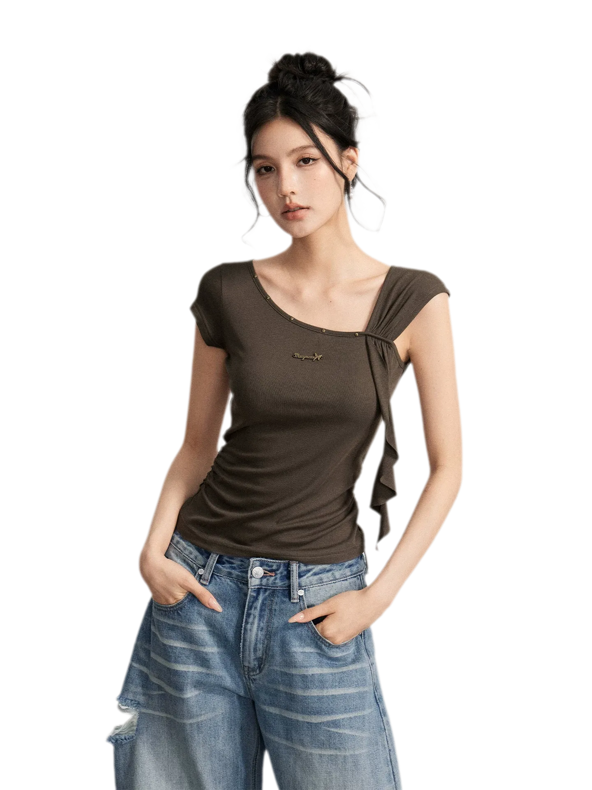 Draped Asymmetric Tee