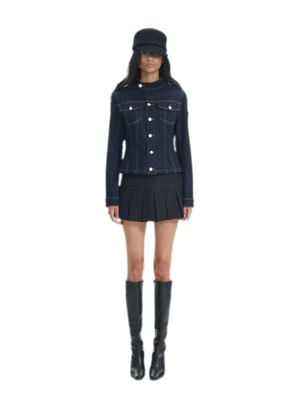 Indigo Waist-Shaping Denim Jacket