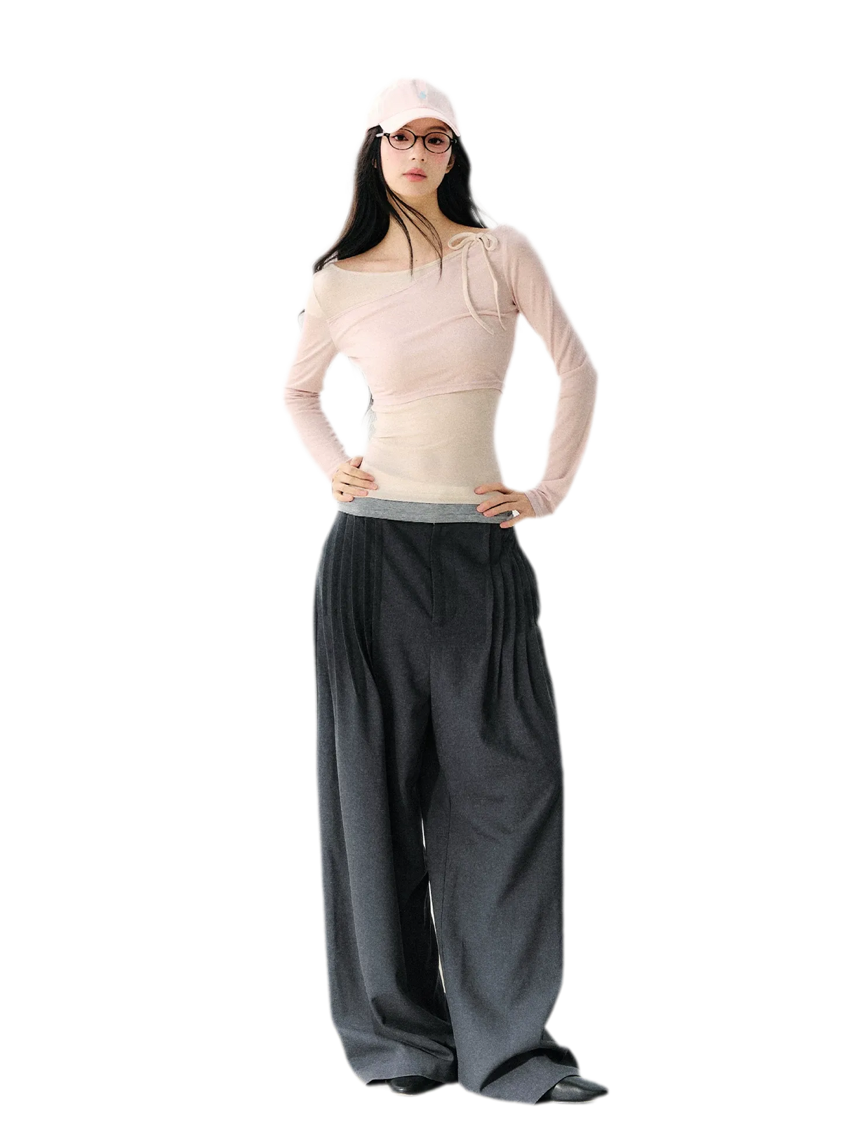 Asymmetric Tie Shoulder Tee