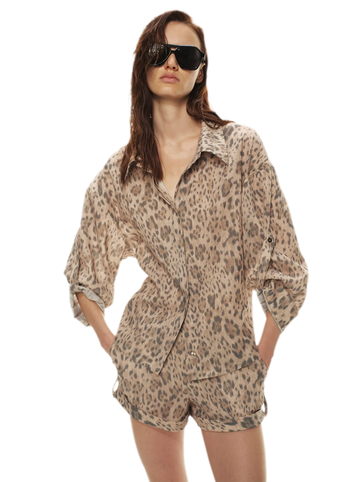 Tencel Linen Leopard Print Shirt & Short