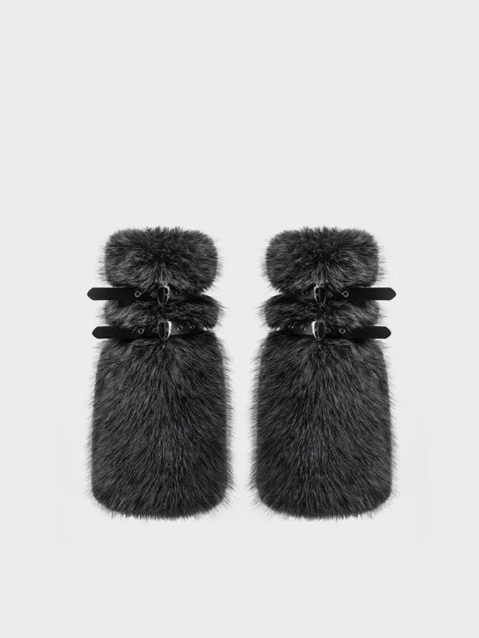 Furry Buckle Boot Covers