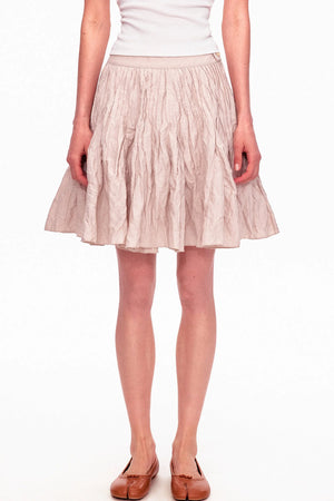 Memory Metallic Wire Crinkled A-Line Skirt