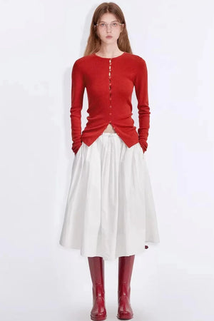 Merino Wool Button Cardigan Top