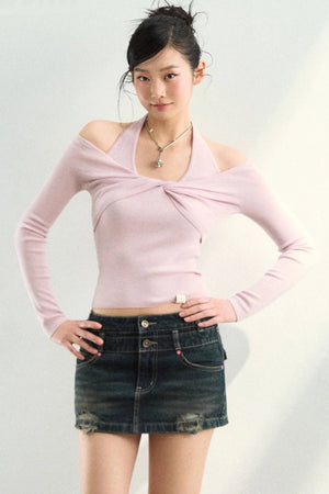 Merino Wool Off-Shoulder Top