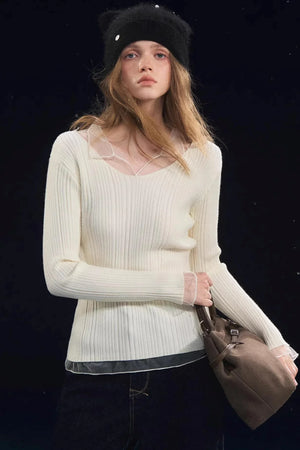 Mesh Splicing High-Elastic Base Shirt