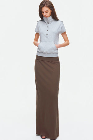 Metal Button Military Epaulet Knit Top