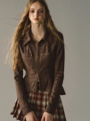 Metal Zipper Shirt Jacket