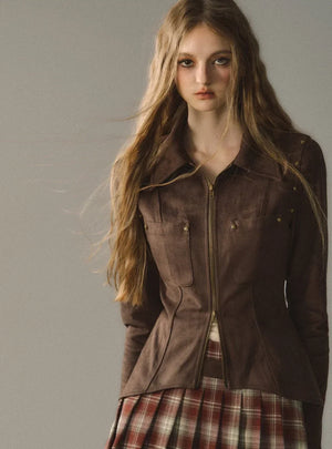 Metal Zipper Shirt Jacket