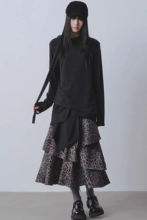 Midnight Forest Leopard Skirt