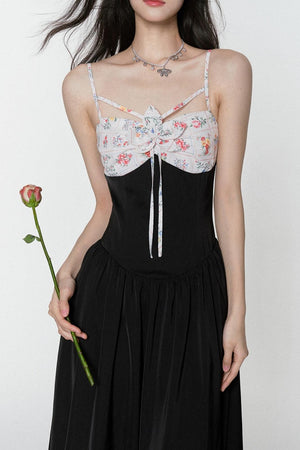 Midnight Satin Halter Dress