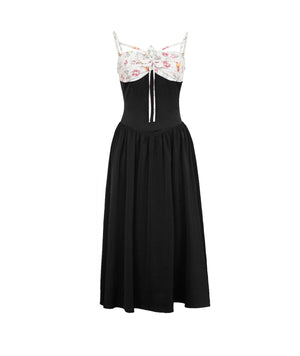 Midnight Satin Halter Dress