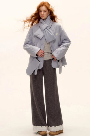 Milk Blue Plaid Cotton Jacket Set