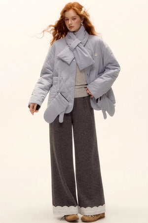 Milk Blue Plaid Cotton Jacket Set