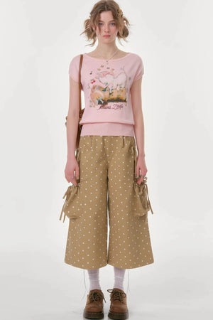 Milk Coffee Polka Dot Pants