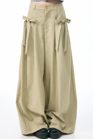 Milky Apricot Wide-Leg Pants