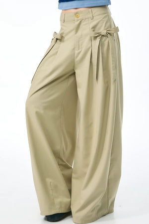 Milky Apricot Wide-Leg Pants