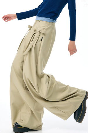 Milky Apricot Wide-Leg Pants