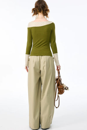 Milky Apricot Wide-Leg Pants