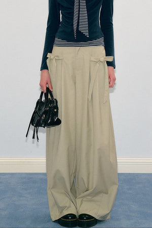 Milky Apricot Wide-Leg Pants