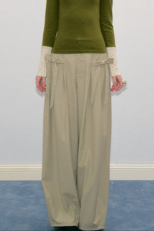 Milky Apricot Wide-Leg Pants