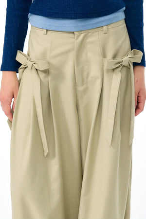 Milky Apricot Wide-Leg Pants
