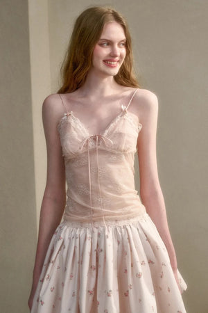 Milky Way Lace Ruched Top