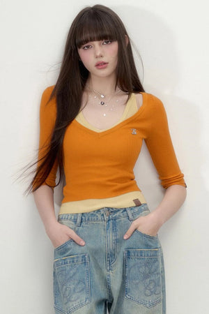 Minimal Design Wool Camisole Top