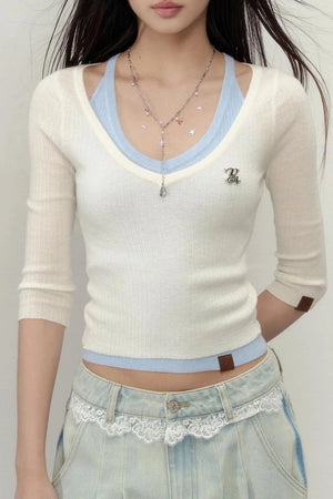 Minimal Design Wool Camisole Top