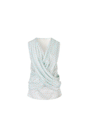 Mint Floral Cross-Neck Camisole Top