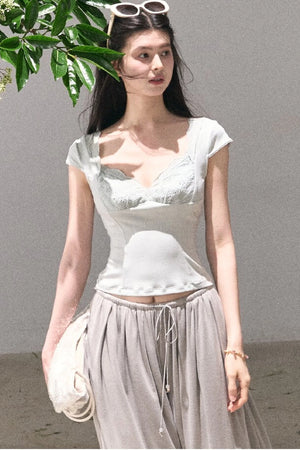 Mint Green Lace Slim Top