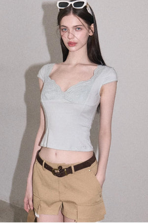 Mint Green Lace Slim Top