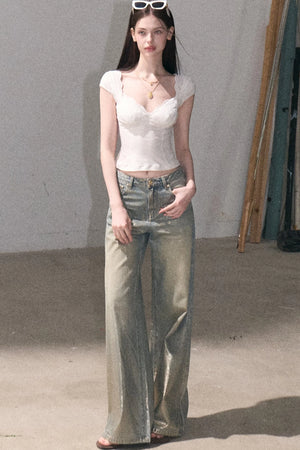 Mint Green Lace Slim Top