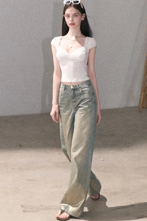 Mint Green Lace Slim Top