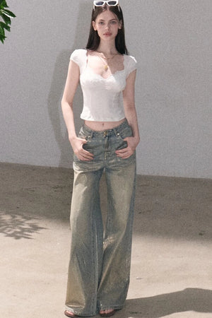Mint Green Lace Slim Top