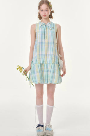 Mint Green Plaid Dress