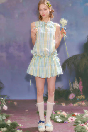 Mint Green Plaid Dress