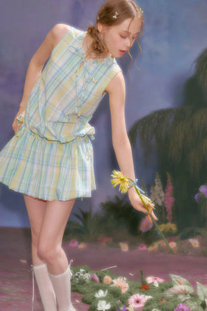 Mint Green Plaid Dress