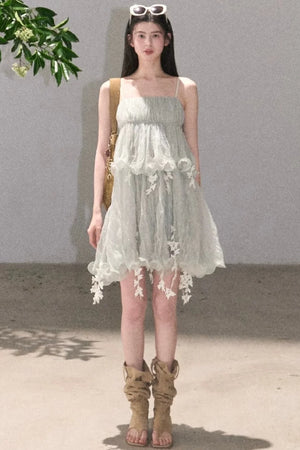 Mint Lace Spaghetti Strap Dress