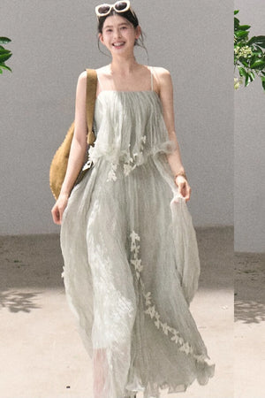 Mint Lace Spaghetti Strap Dress