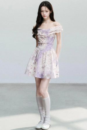 Mist Floral Off-Shoulder Dress