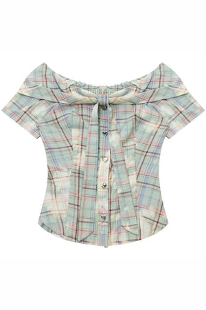 Mist Green Off-Shoulder Blouse