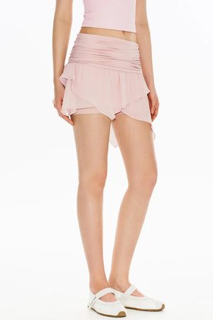 Mist Pink Asymmetrical Skirt