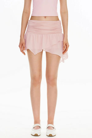 Mist Pink Asymmetrical Skirt