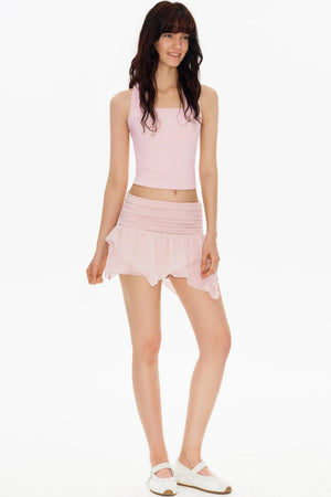 Mist Pink Asymmetrical Skirt